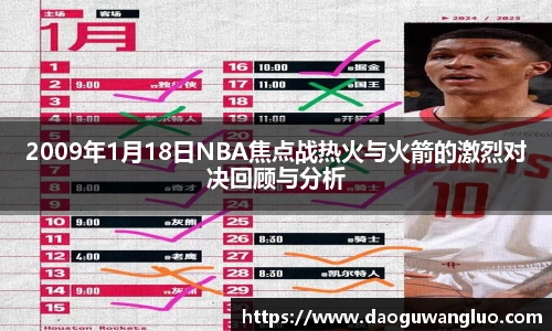 2009年1月18日NBA焦点战热火与火箭的激烈对决回顾与分析